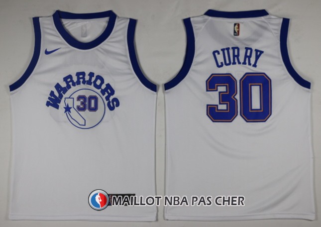 Maillot Authentique Golden State Warriors Curry 2017-18 30 Blanc
